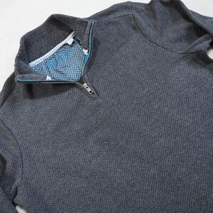 Robert Graham Sz L Dark Gray Zip Up Sweater Cotton/Polyester Blend